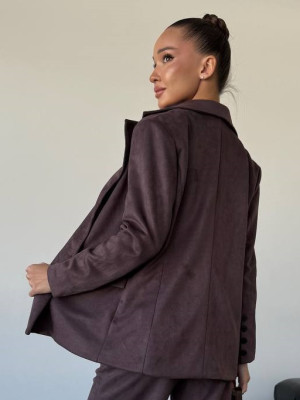 Замшевый свободный пиджак EY-A732T23