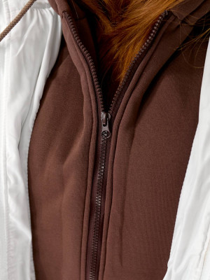 Зимний пуховик со вшитым воротничком DMP-P4091T920