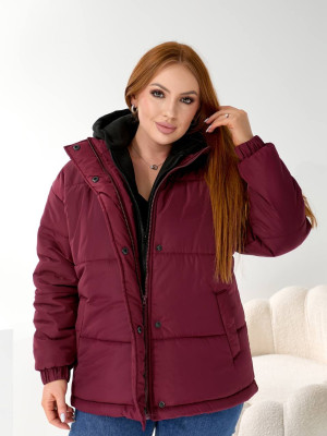 Зимний пуховик со вшитым воротничком DMP-P4091T920