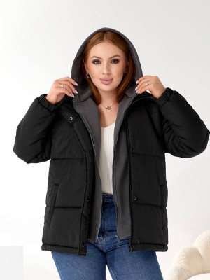 Зимний пуховик со вшитым воротничком DMP-P4091T920