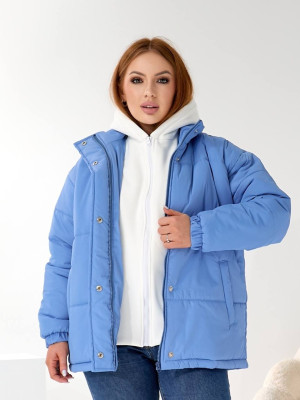 Зимний пуховик со вшитым воротничком DMP-P4091T920