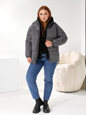 Зимний пуховик со вшитым воротничком DMP-P4091T920