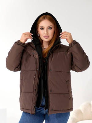 Зимний пуховик со вшитым воротничком DMP-P4091T920