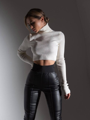 Утепленные леггинсы из экокожи DMP-R691T400