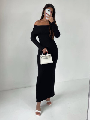 Длинное ангоровое платье в рубчик DMP-R1562T420