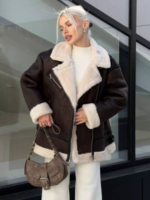 Теплая женская дубленка GN-A1193T1000