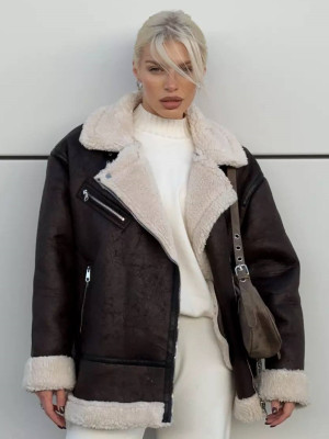 Теплая женская дубленка GN-A1193T1000