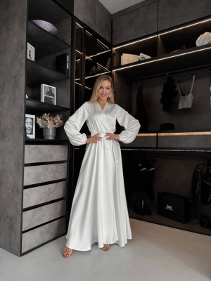 Длинное шелковое платье на запах RK-A901T750