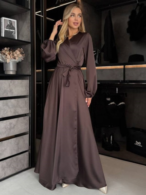 Длинное шелковое платье на запах RK-A901T750