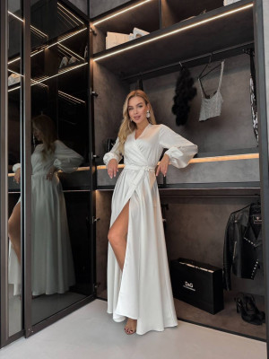 Длинное шелковое платье на запах RK-A901T750