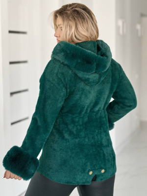 Шубка альпака с меховыми манжетами MAX-A9046T1250