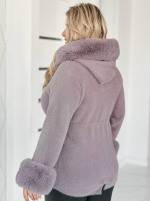 Шубка альпака с меховыми манжетами MAX-A9046T1250