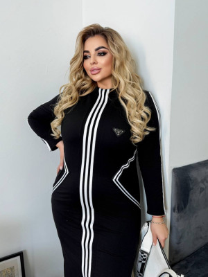 Приталена сукня з лампасами VL-A1135T700