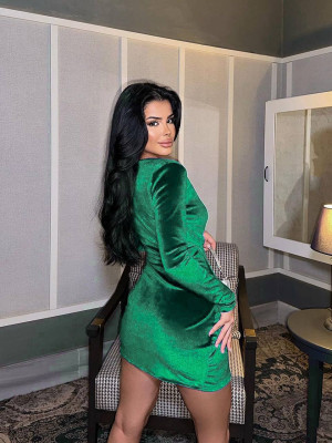 Бархатное платье с имитацией запаха YLM-A604T460