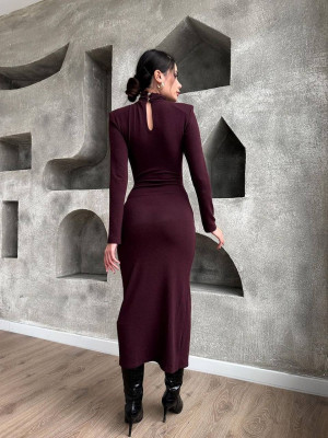 Платье гольф с разрезом по ножке YLM-A603T480