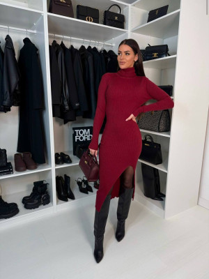 Теплое ангоровое платье гольф YLM-A602T450