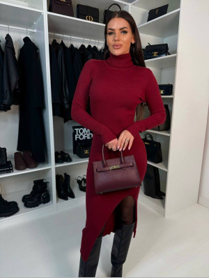 Теплое ангоровое платье гольф YLM-A602T450