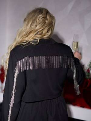 Пиджак с бахромой из страз YM-A7130T28