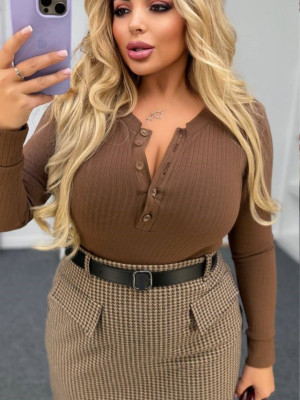 Теплая трикотажная юбка INS-A465T550