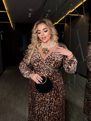 Бархатное леопардовое платье MA-N2165.1T1000