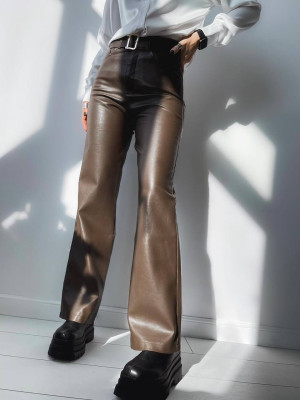 Кожаные штаны на флисе DMP-A1567T340