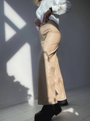 Кожаные штаны на флисе DMP-A1567T340