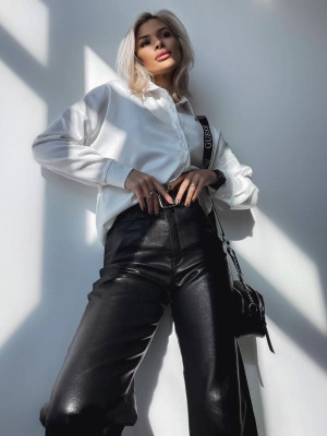 Кожаные штаны на флисе DMP-A1567T340