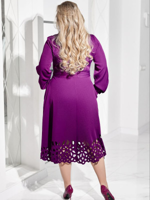 Платье-рубашка с лазерной резкой VOJ-A1063T650