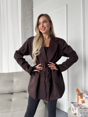 Пиджак с перьями на рукавах ANA-A1709T17