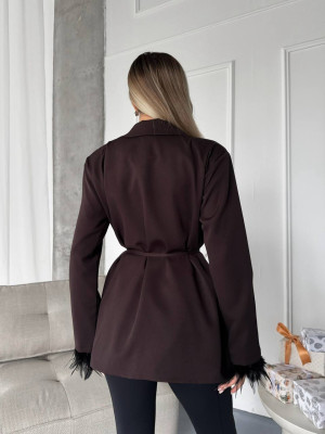 Пиджак с перьями на рукавах ANA-A1709T17