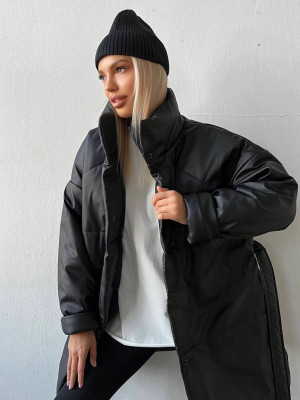 Теплая куртка из экокожи DMP-P4085T820