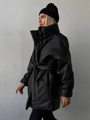 Теплая куртка из экокожи DMP-P4085T820