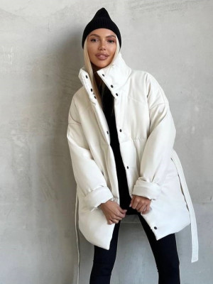 Теплая куртка из экокожи DMP-P4085T820