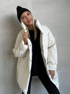 Теплая куртка из экокожи DMP-P4085T820