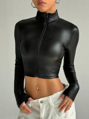 Женский топ из экокожи DMP-R1874T300