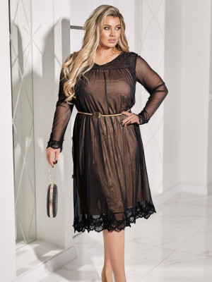 Платье с кружевом и жемчугом VOJ-A1042T850