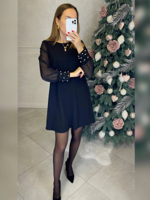 Платье с бусинами на рукавах AMU-A1518T399