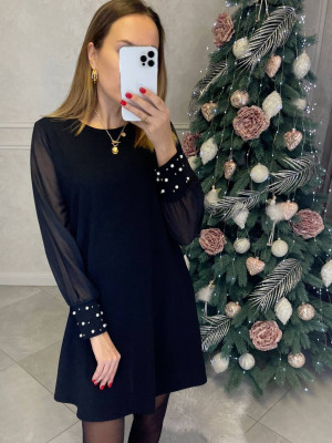 Платье с бусинами на рукавах AMU-A1518T399