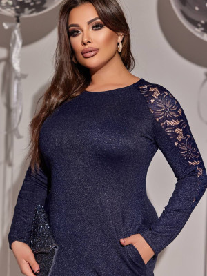 Платье со вставками кружева OLD-A5050T14