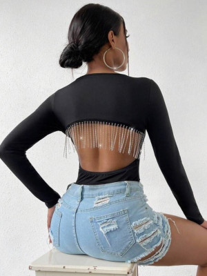 Боди с бахромой YLM-A535T370