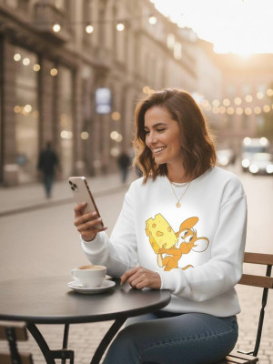 Теплый свитшот с принтом IO-A746T320