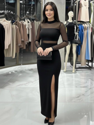 Нарядное платье с разрезом на ноге BRA-A210T409