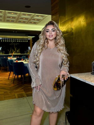 Свободное платье плиссе MA-N2150T450