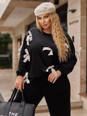 Велюровый костюм с бантиками YM-A7016T20