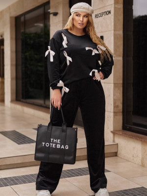 Велюровый костюм с бантиками YM-A7016T20