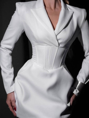 Платье с имитацией корсета SF-A5703T600