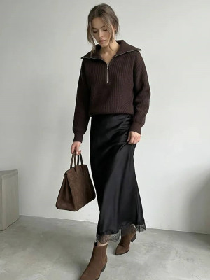 Длинная юбка с кружевом AMU-A955T399