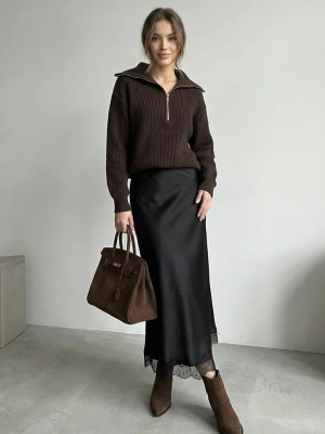 Длинная юбка с кружевом AMU-A955T399