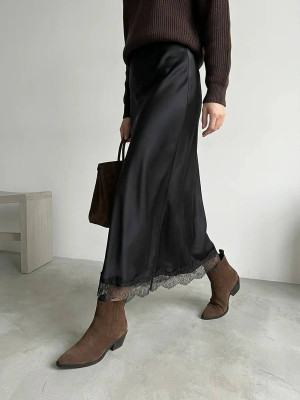 Длинная юбка с кружевом AMU-A955T399