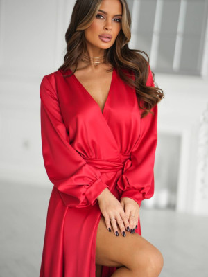 Платье атласное на запах KA-A7563T850